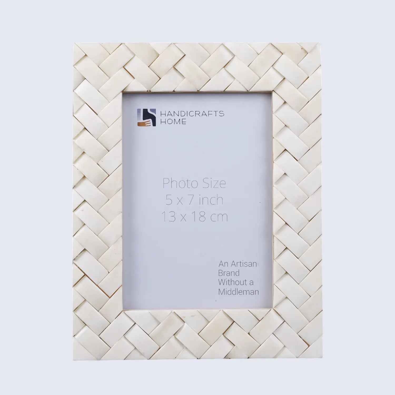 Picture Frame Braided Pattern Collection Bone Inlay White – 4x6 & 5x7"