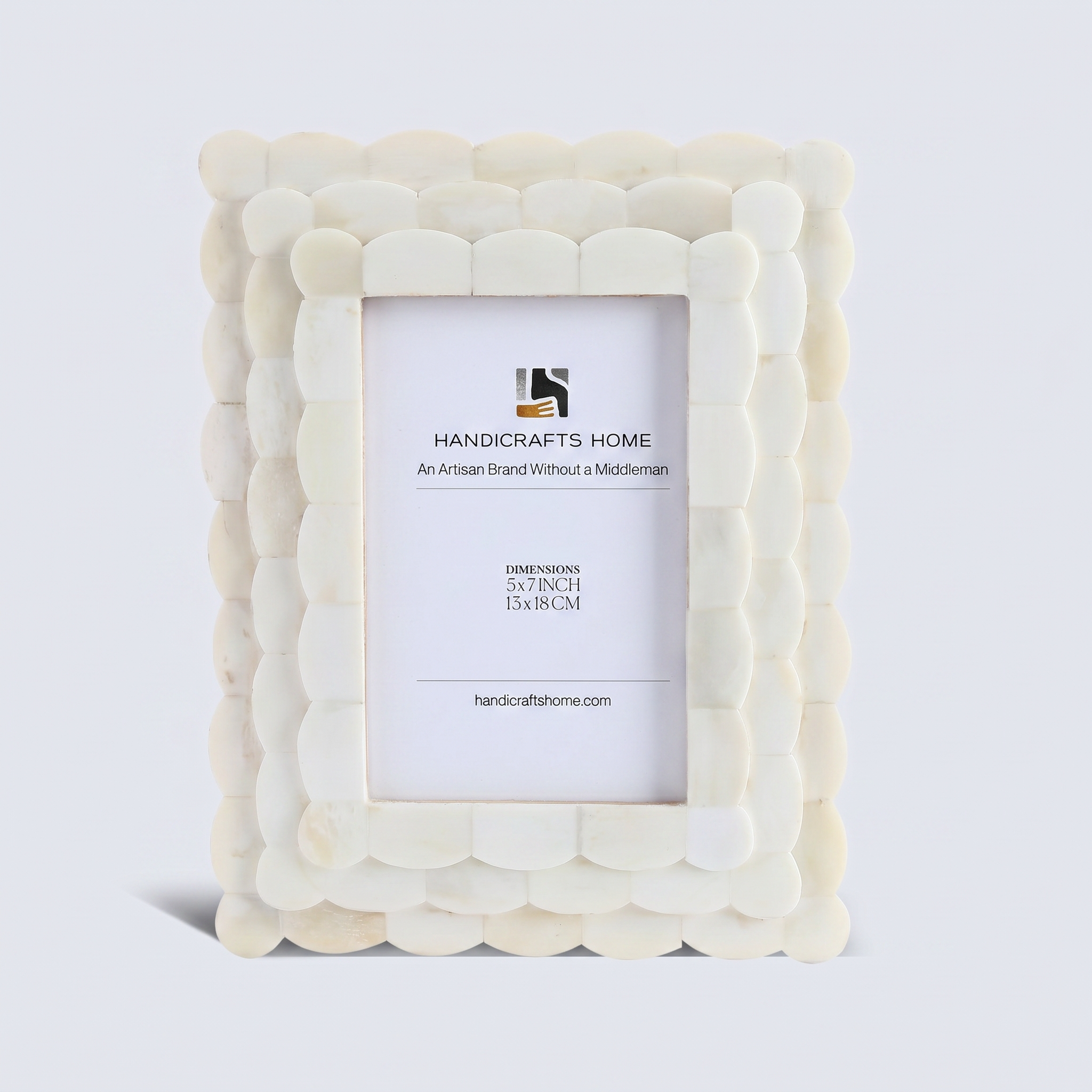 Ivory White Scallop Bone Inlay Frame 4x4 4x6 5x7 Decor