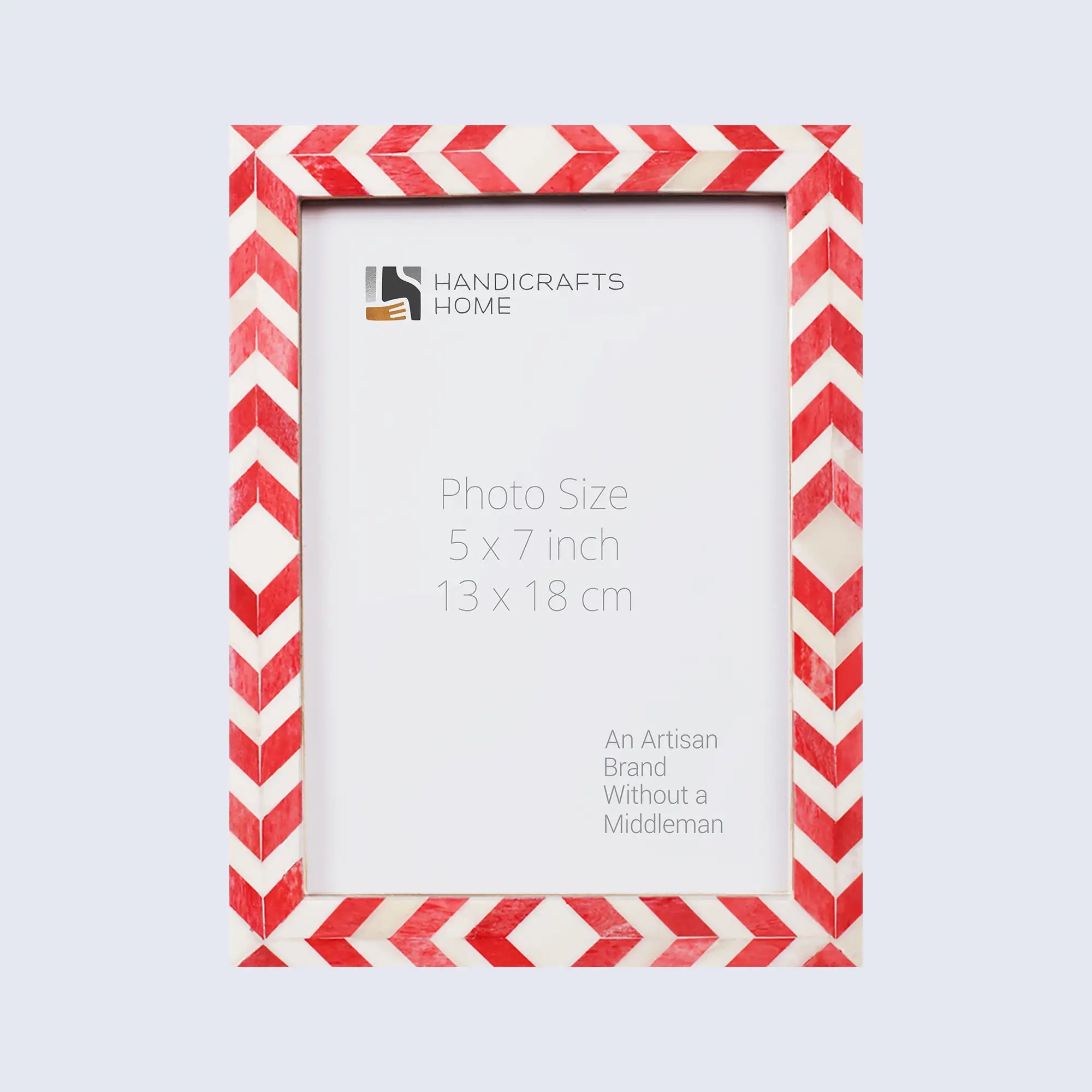 Picture Frame Mosaic Chevron Collection Resin Inlay Red White 3 Sizes