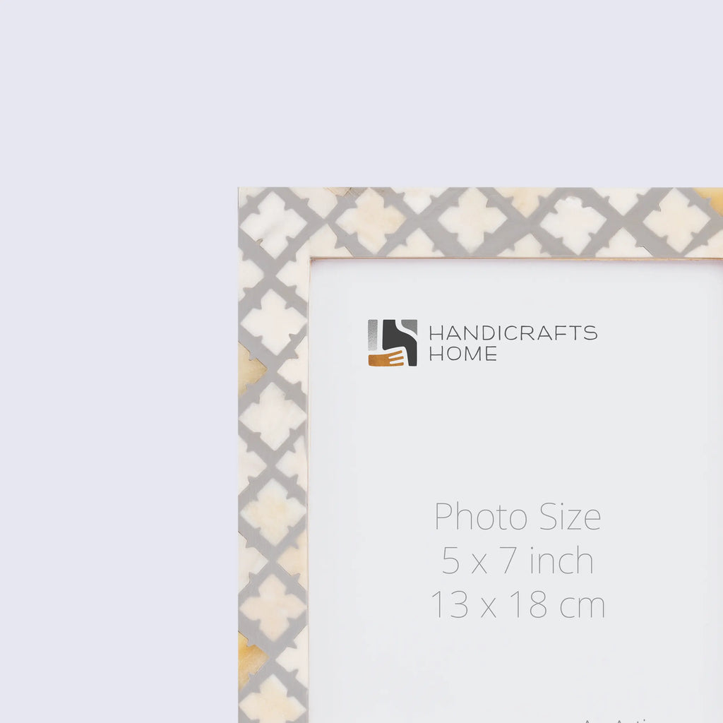 Picture Frame Avant Ashley Collection Bone & Resin Inlay White & Grey – 4x6, 5x7 & 8x10"