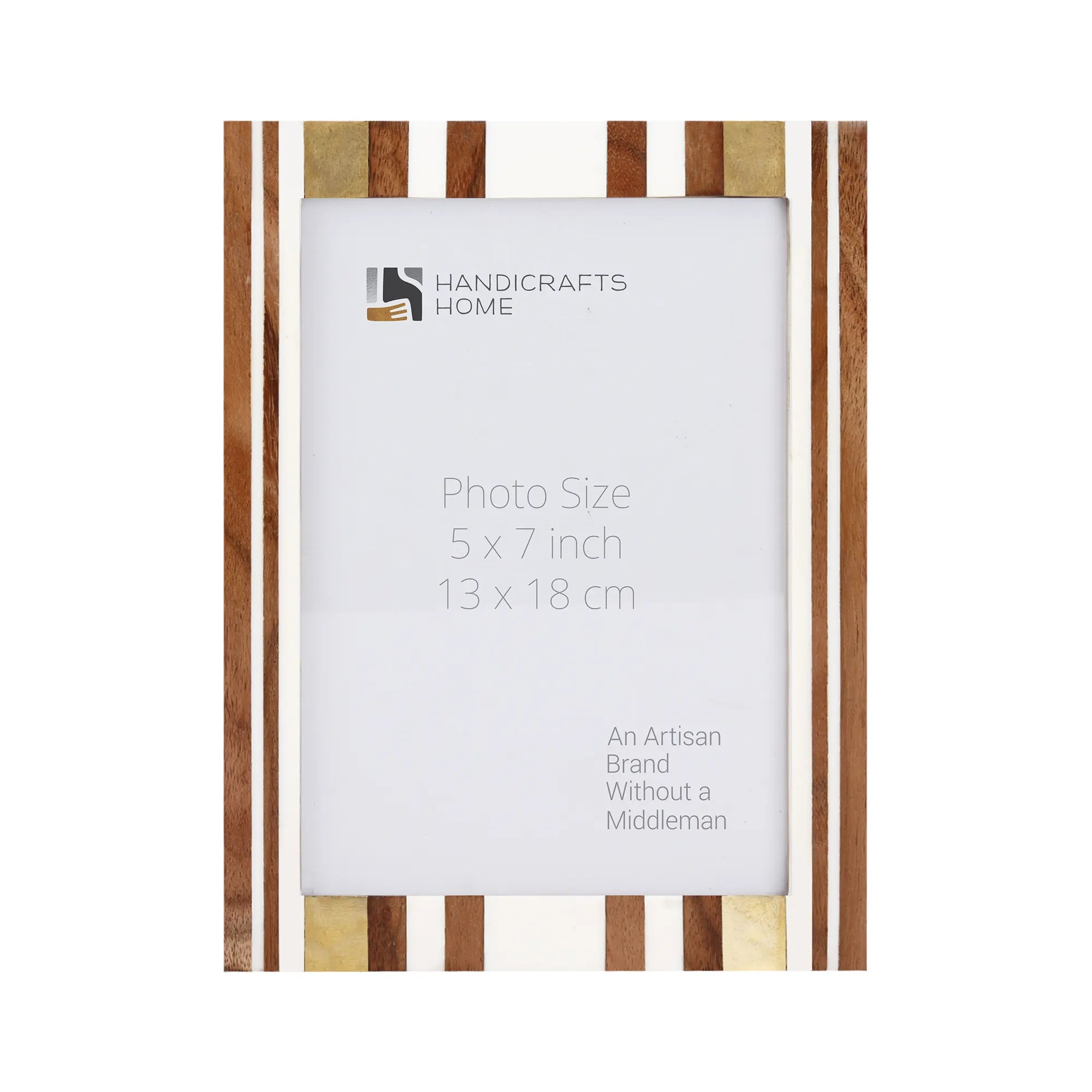 Wood Brass Resin Inlay Striped Picture Frame 4x6 5x7 8x10