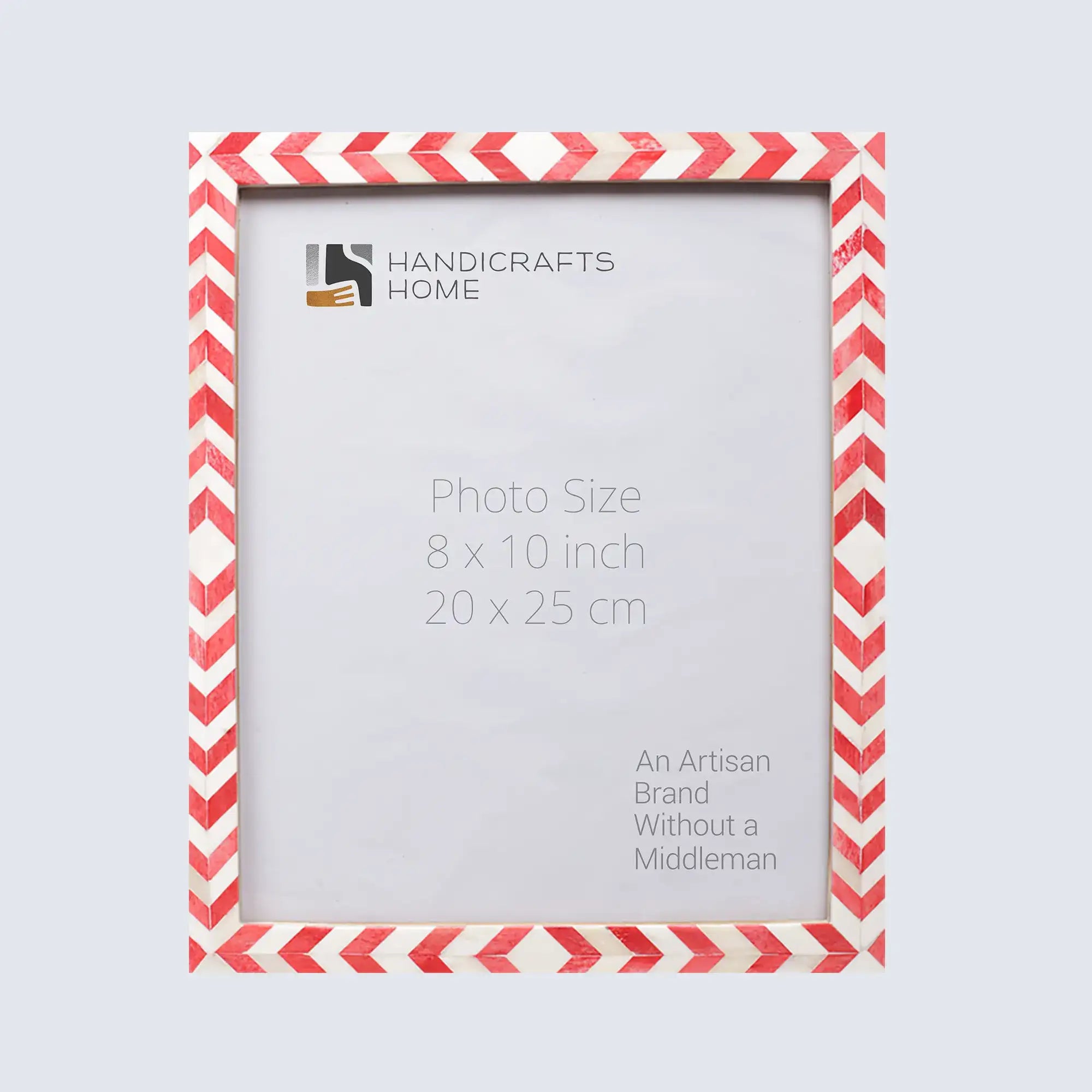 Picture Frame Mosaic Chevron Collection Resin Inlay Red White 3 Sizes