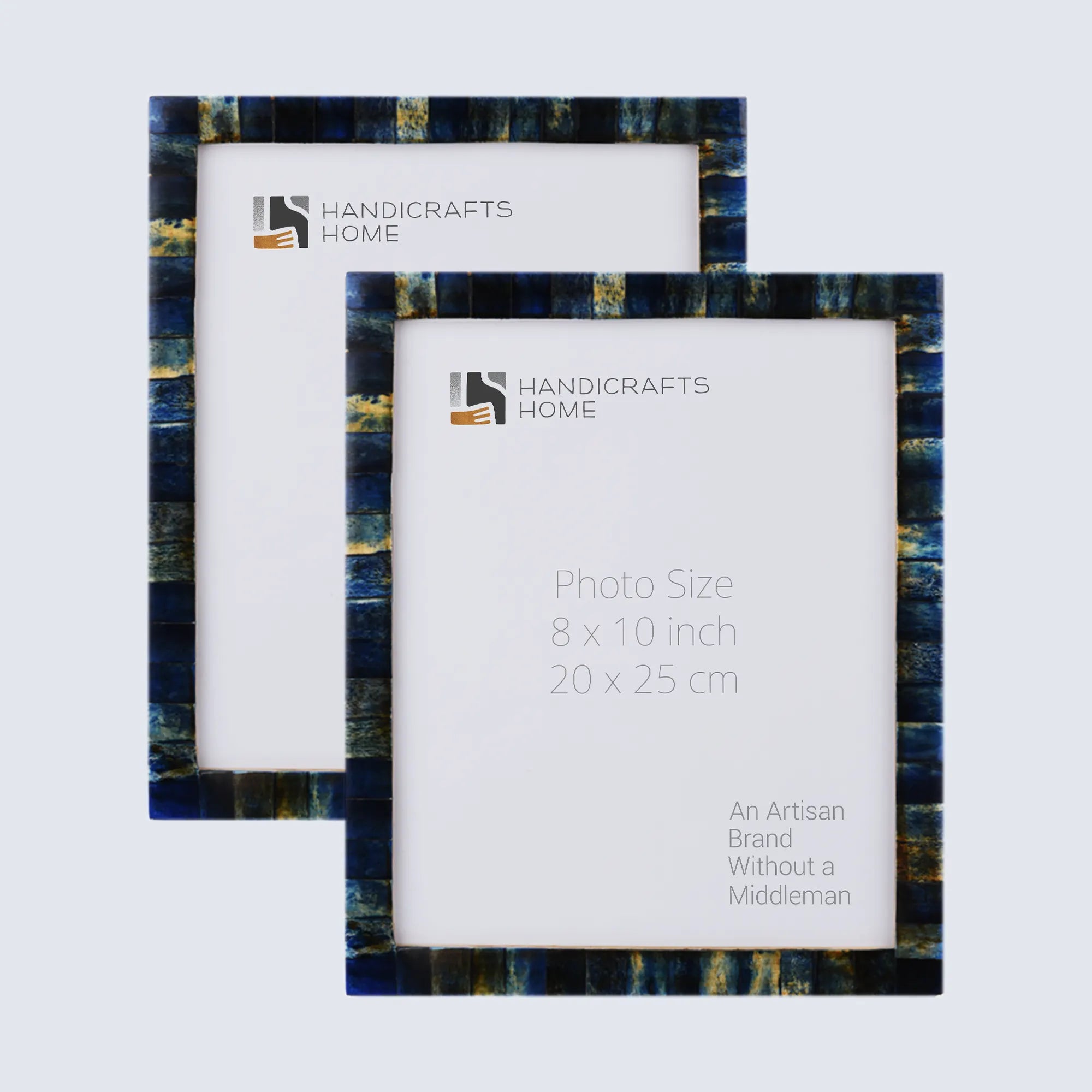 Picture Frame Vintage Style Collection Bone Inlay Blue Pack of 2 – 3 Sizes