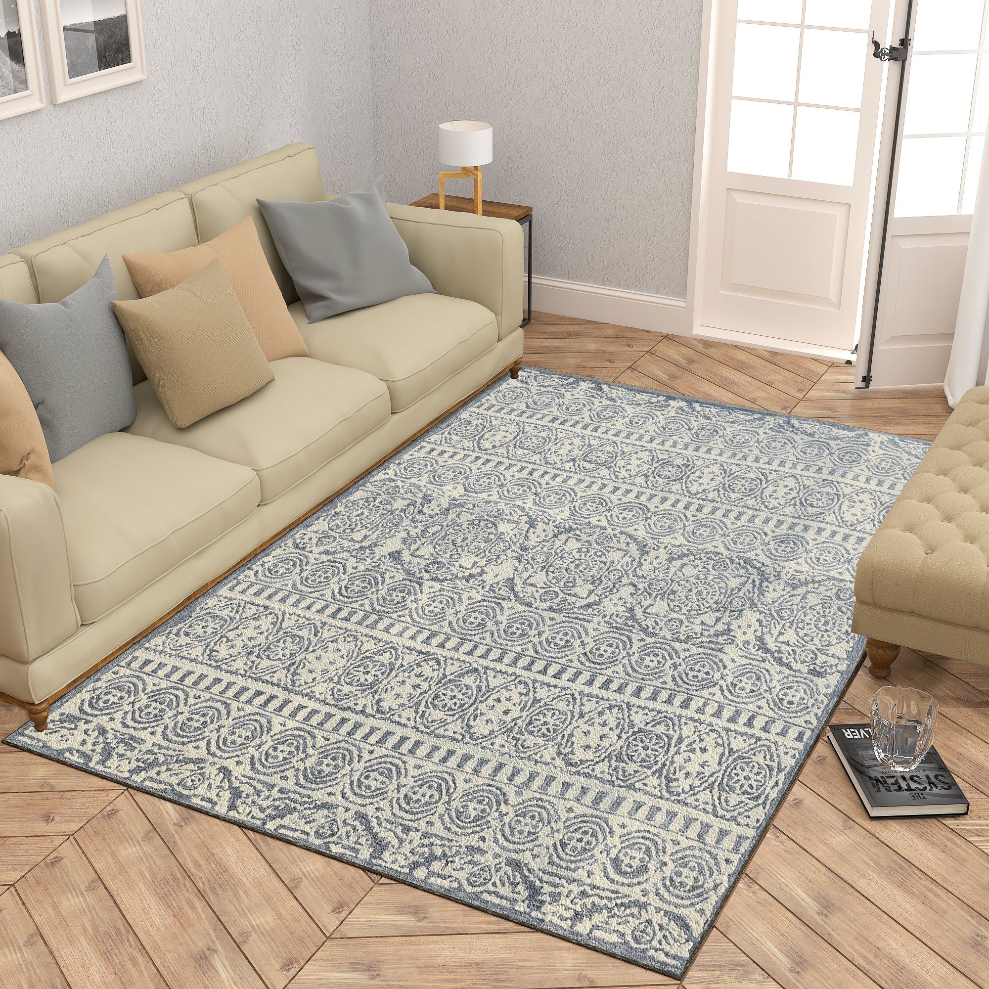 Premium Hand-Tufted Rug Made of 100% Wool  - Relic Light - 3x5 Feet