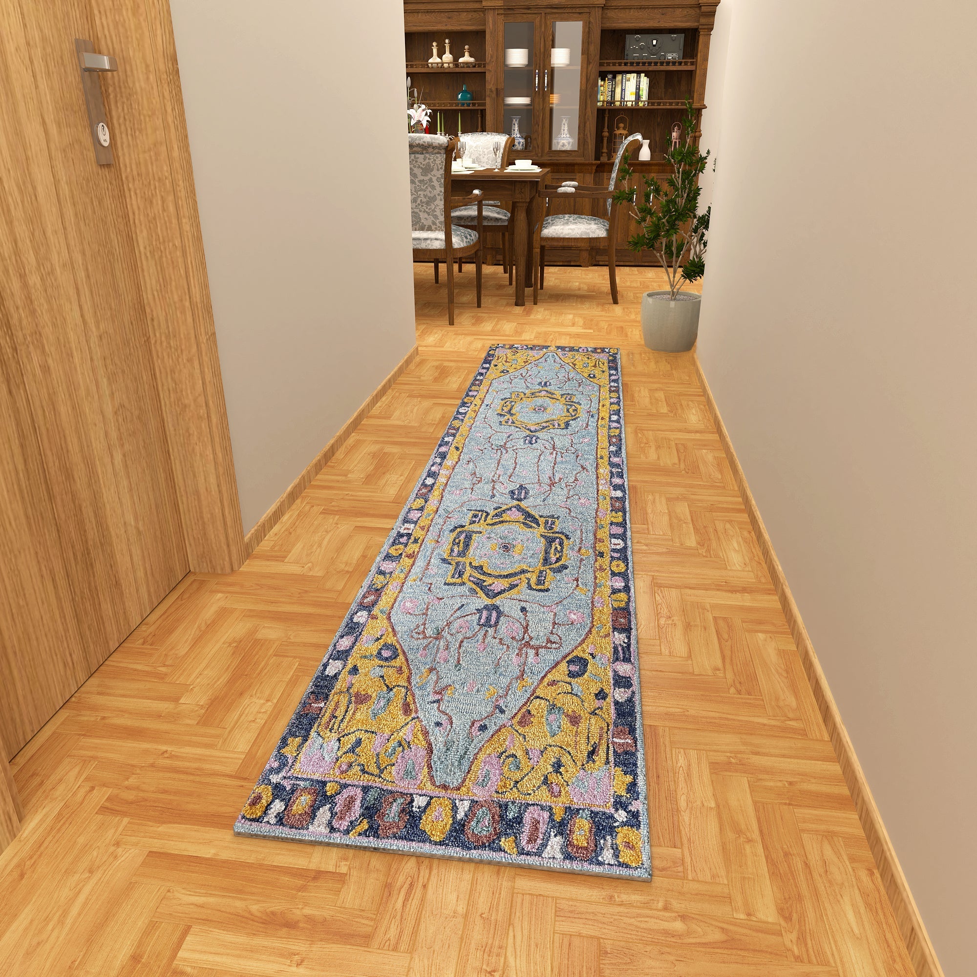 Premium Hand-Tufted Rug Made of 100% Wool  - Royal Realm - 2x10 Feet