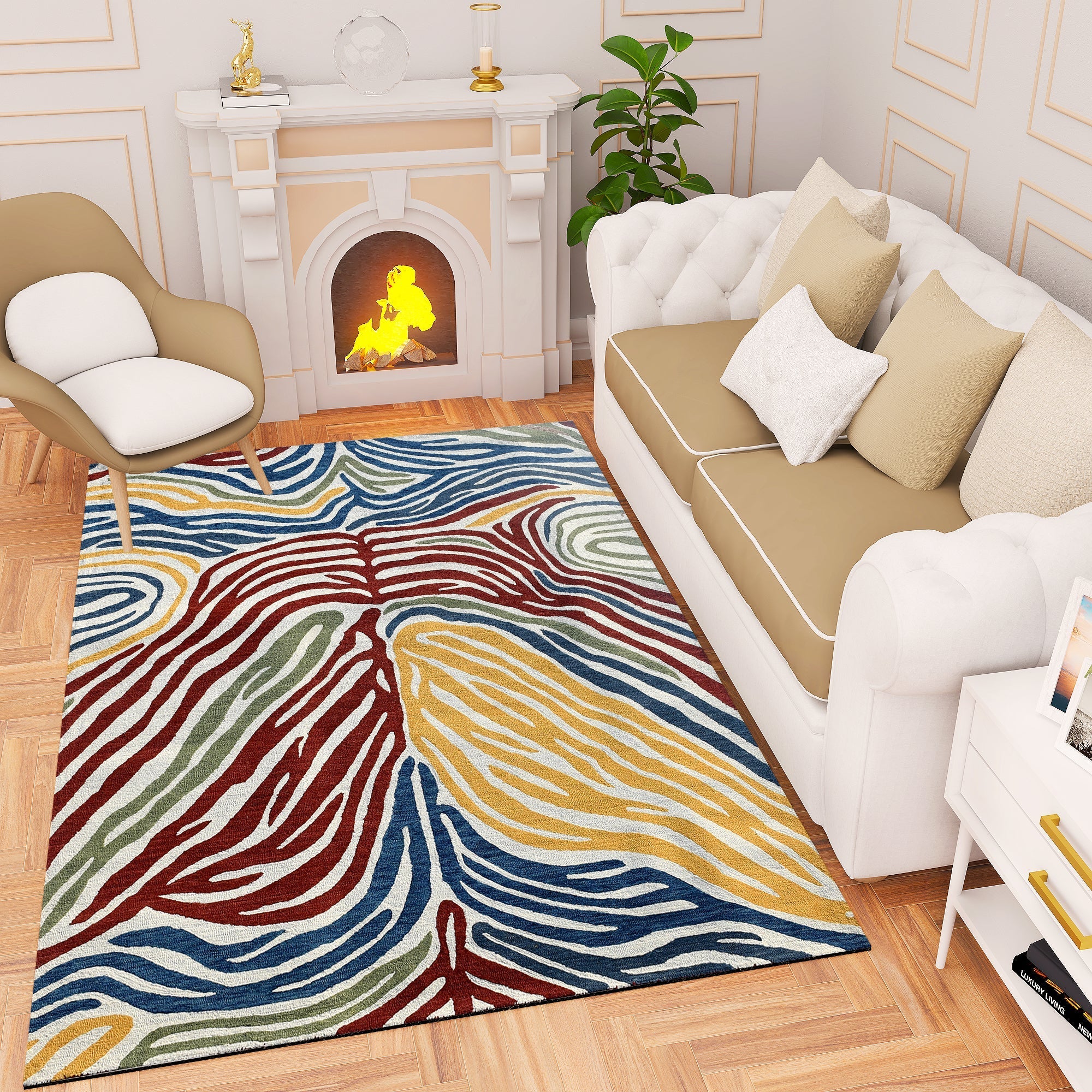 Premium Hand-Tufted Rug Made of 100% Wool  - Savanna - 5x8 Feet