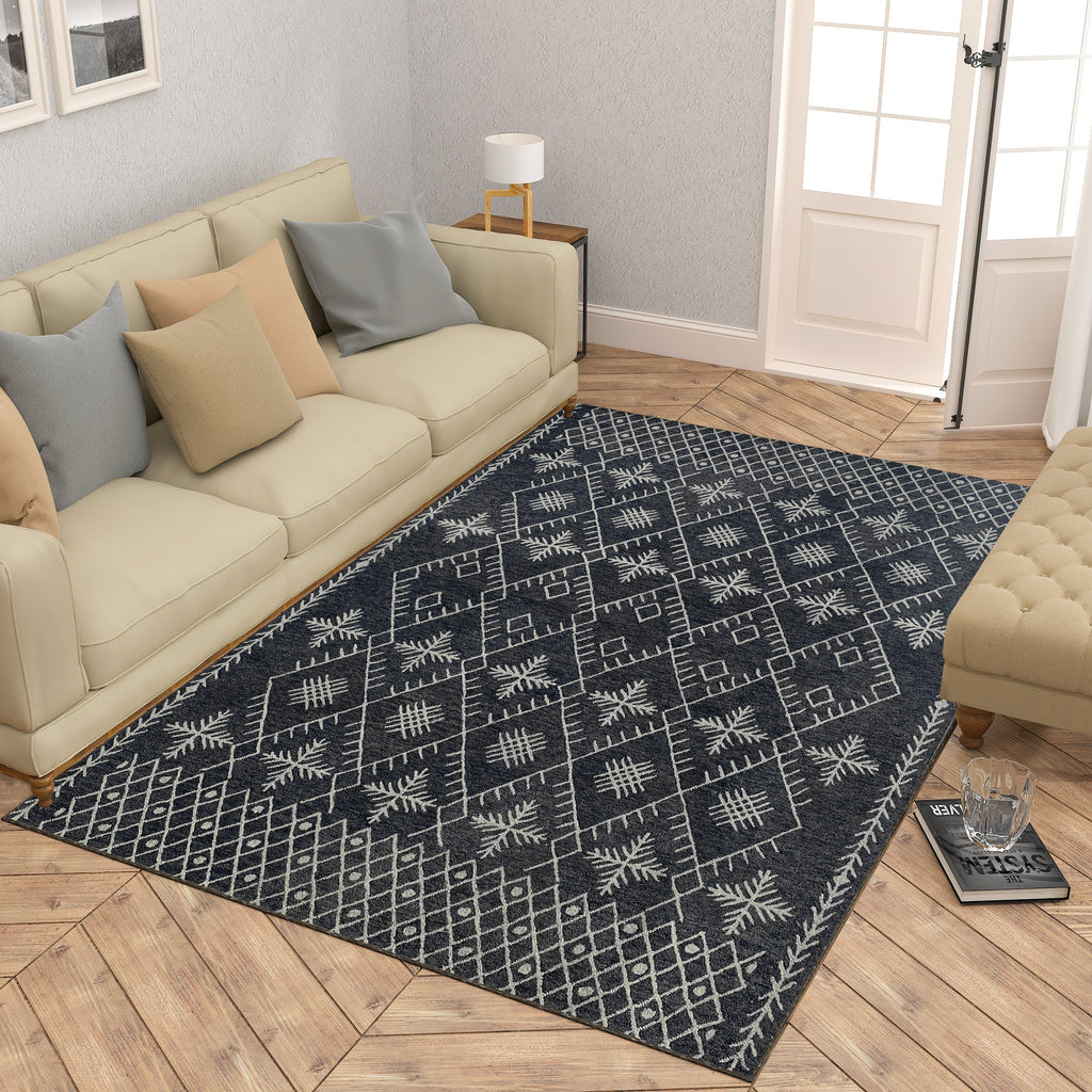 Premium Hand-Tufted Rug Made of 100% Wool  - Snowfall - 6x9 Feet