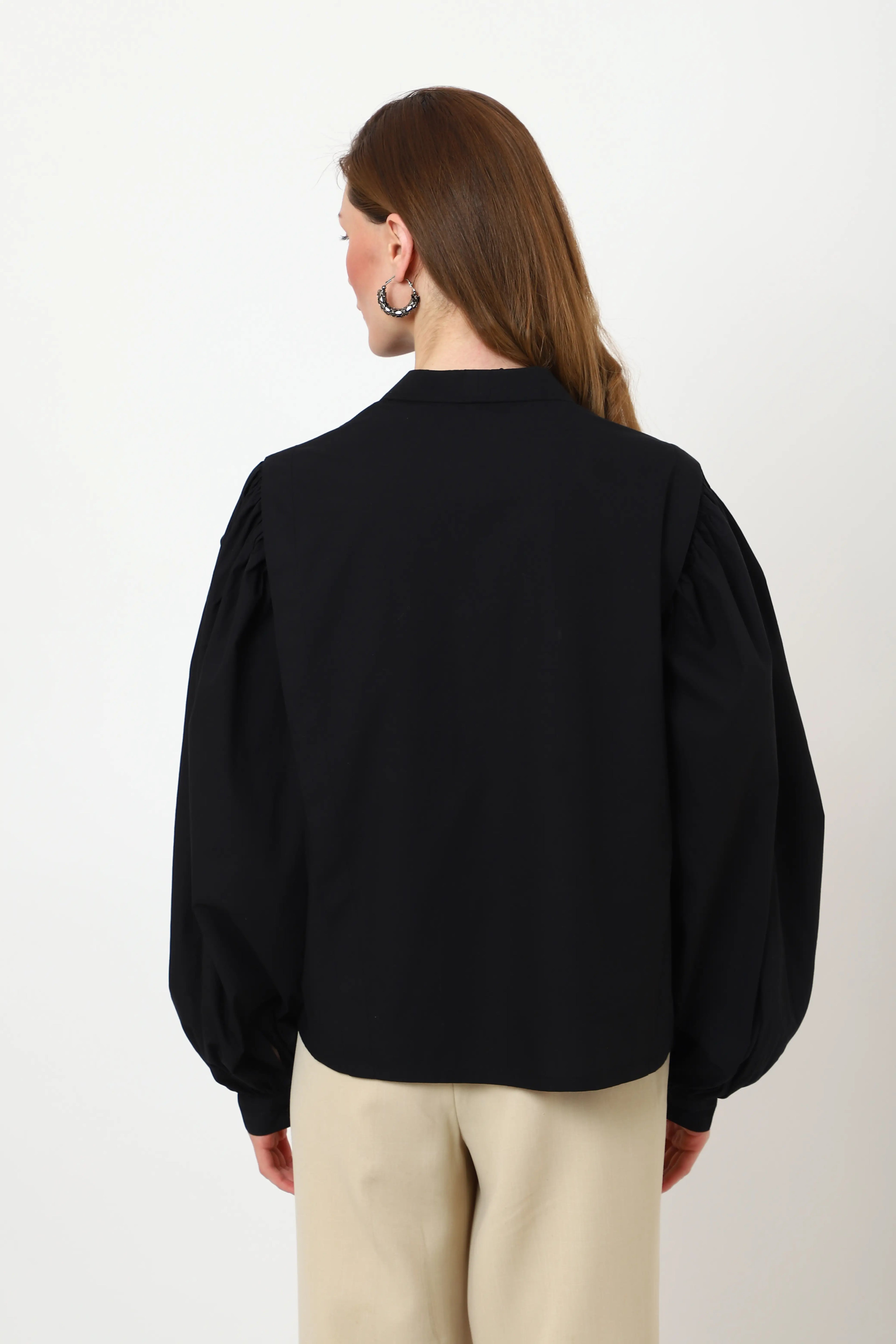 detailed embroidery black long sleeve top xs to 3xl