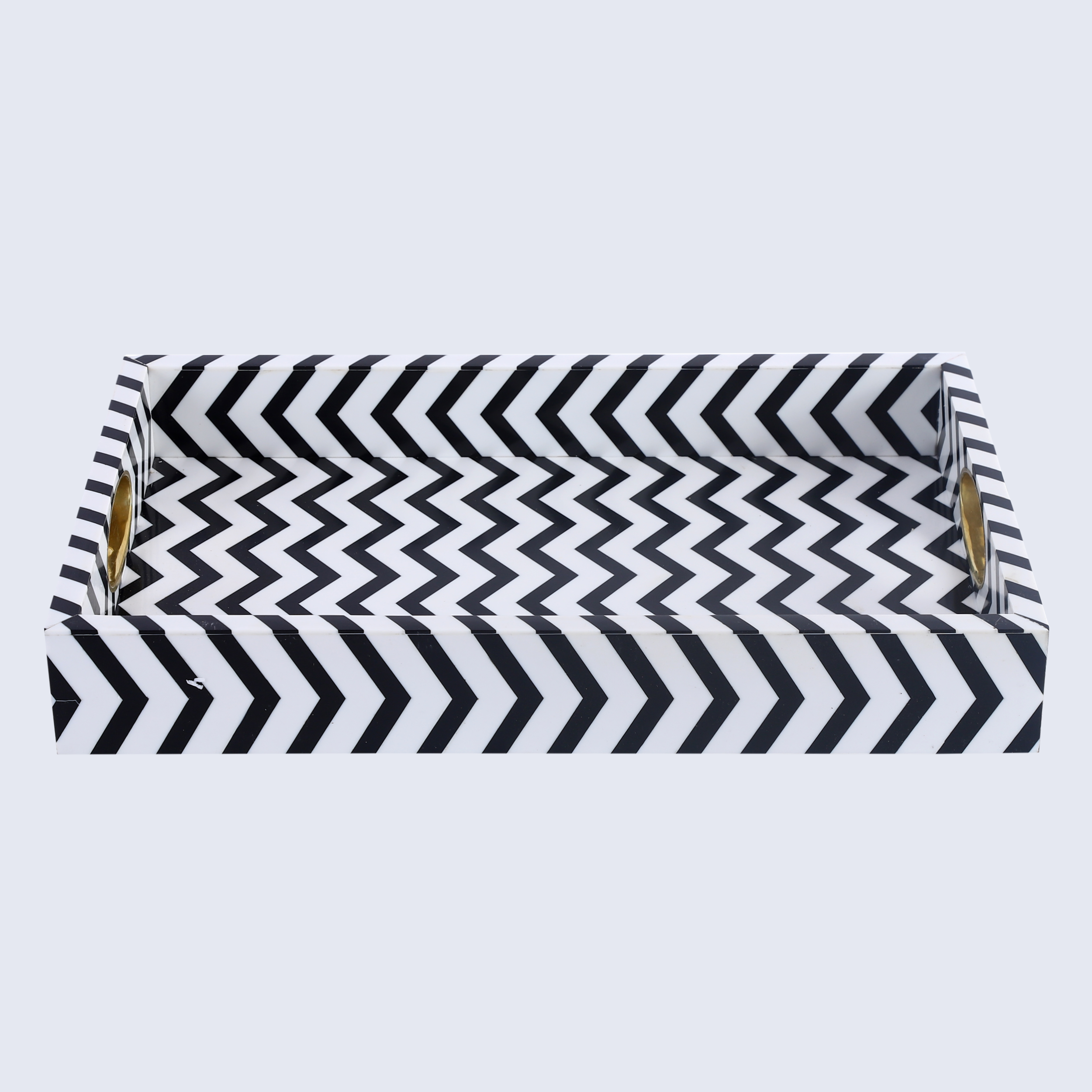 17x11 Decorative Tray B&W Serving Decor Ottoman Centerpiece