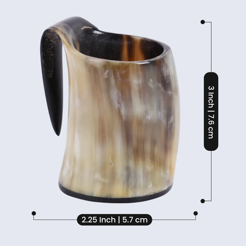 Buffalo Horn Whiskey Shot Glasses Mug Set of 5, Holds 4–5 oz