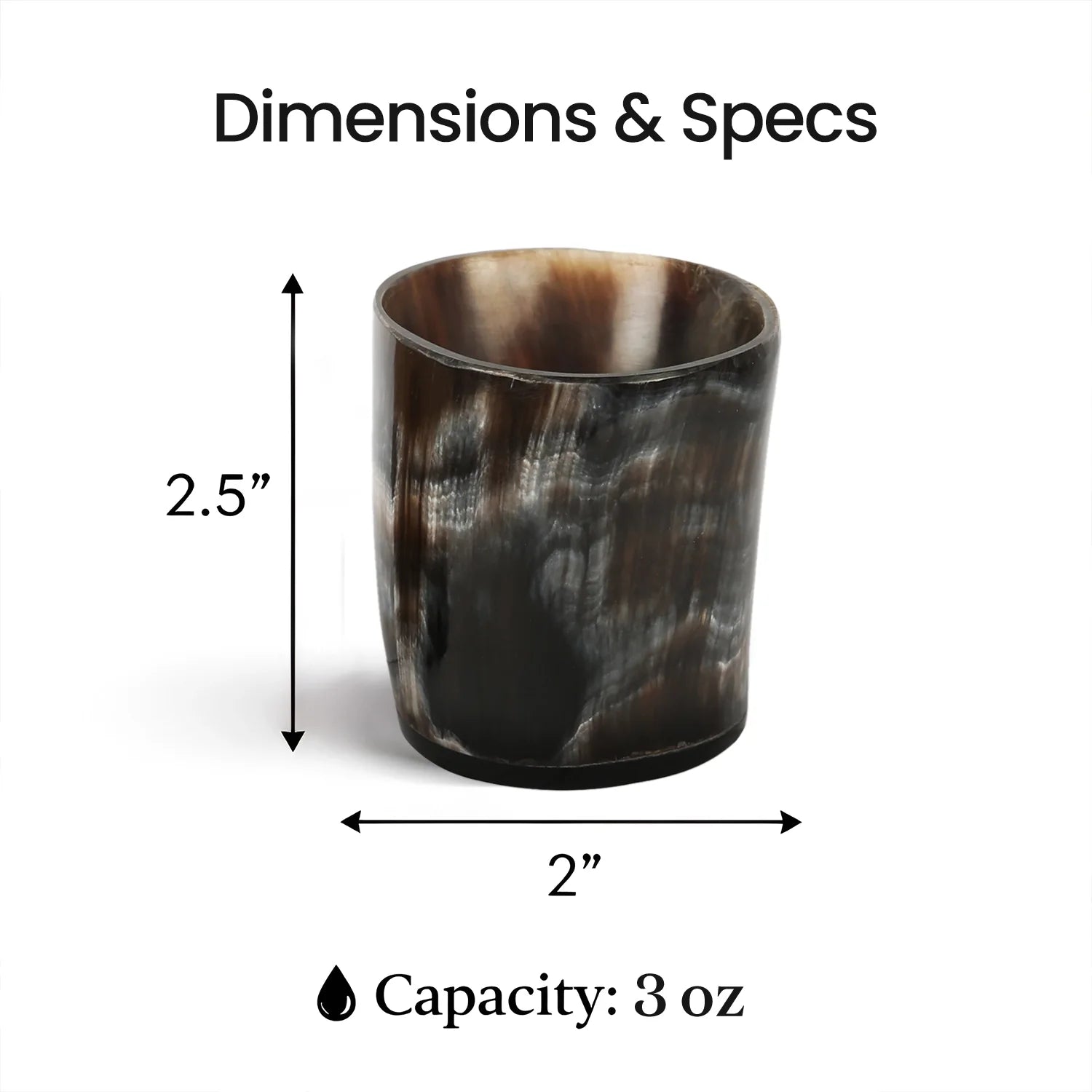 Buffalo Horn Whiskey Shot Glasses 6.5 oz - (Pack of 12)