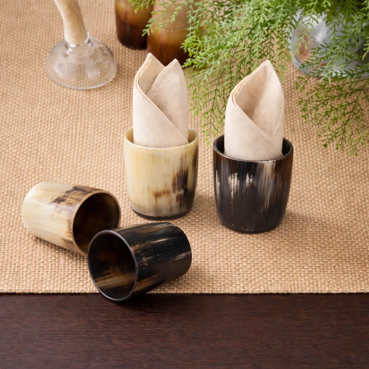 Buffalo Horn Whiskey Shot Glasses 6.5 oz - (Pack of 12)