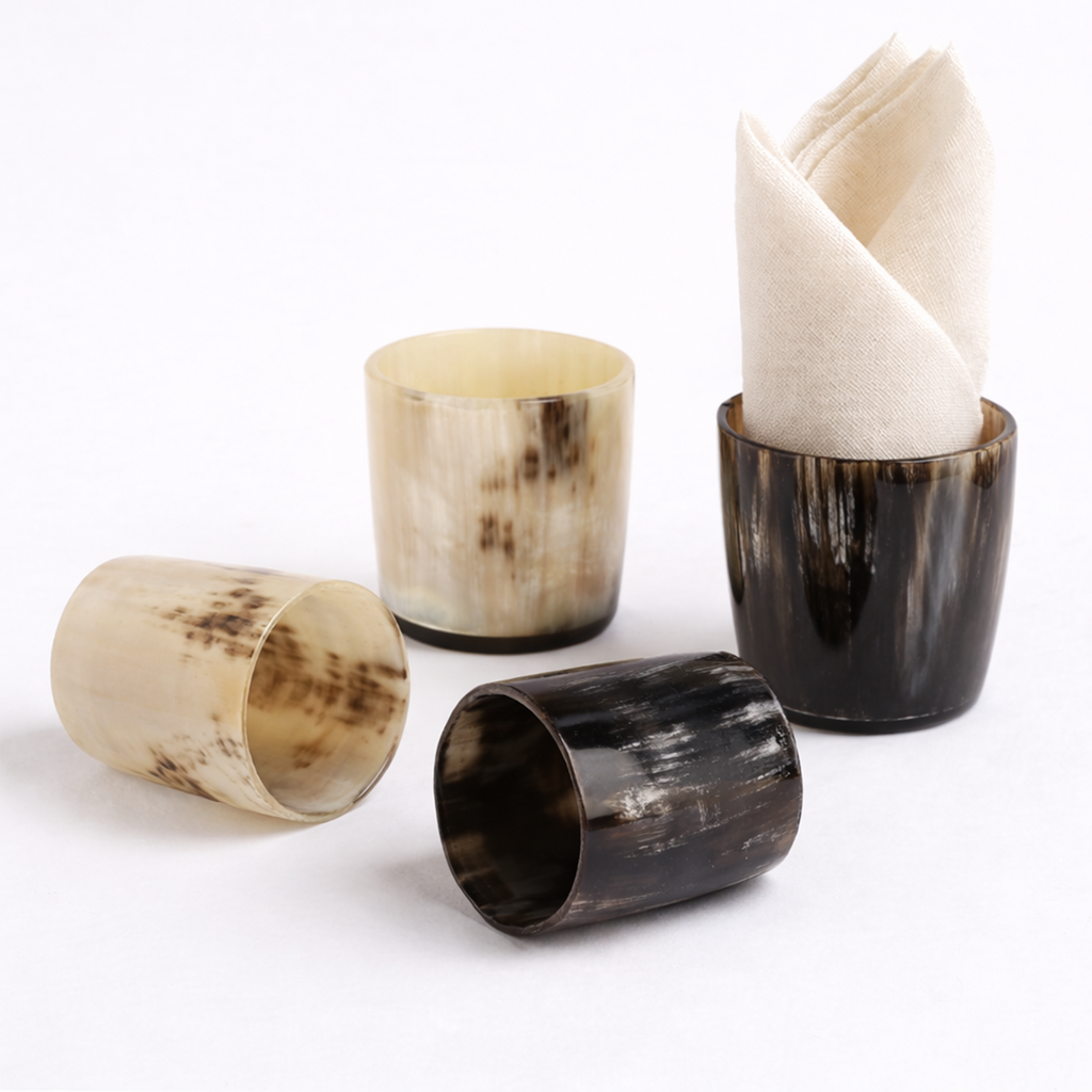 Buffalo Horn Whiskey Shot Glasses 6.5 oz - (Pack of 4)