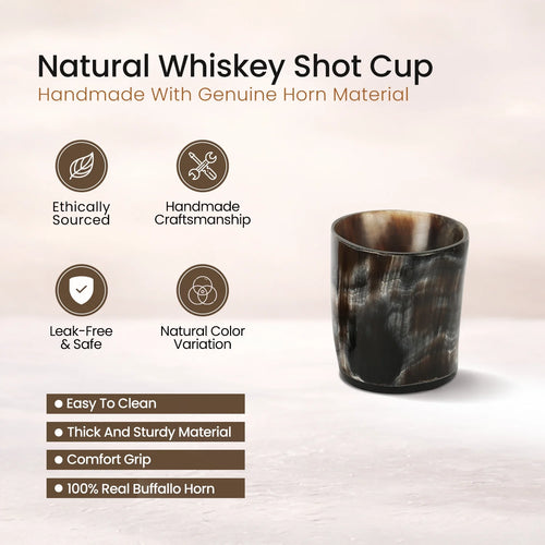 Buffalo Horn Whiskey Shot Glasses 6.5 oz - (Pack of 5)