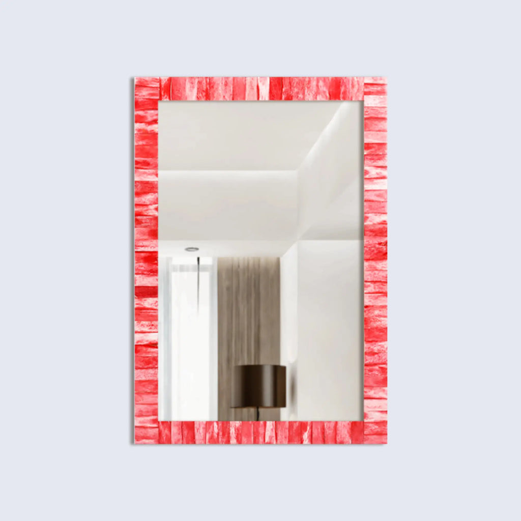 Make To Order Classic Red Mirror Bone Inlay Collection in 5 Sizes