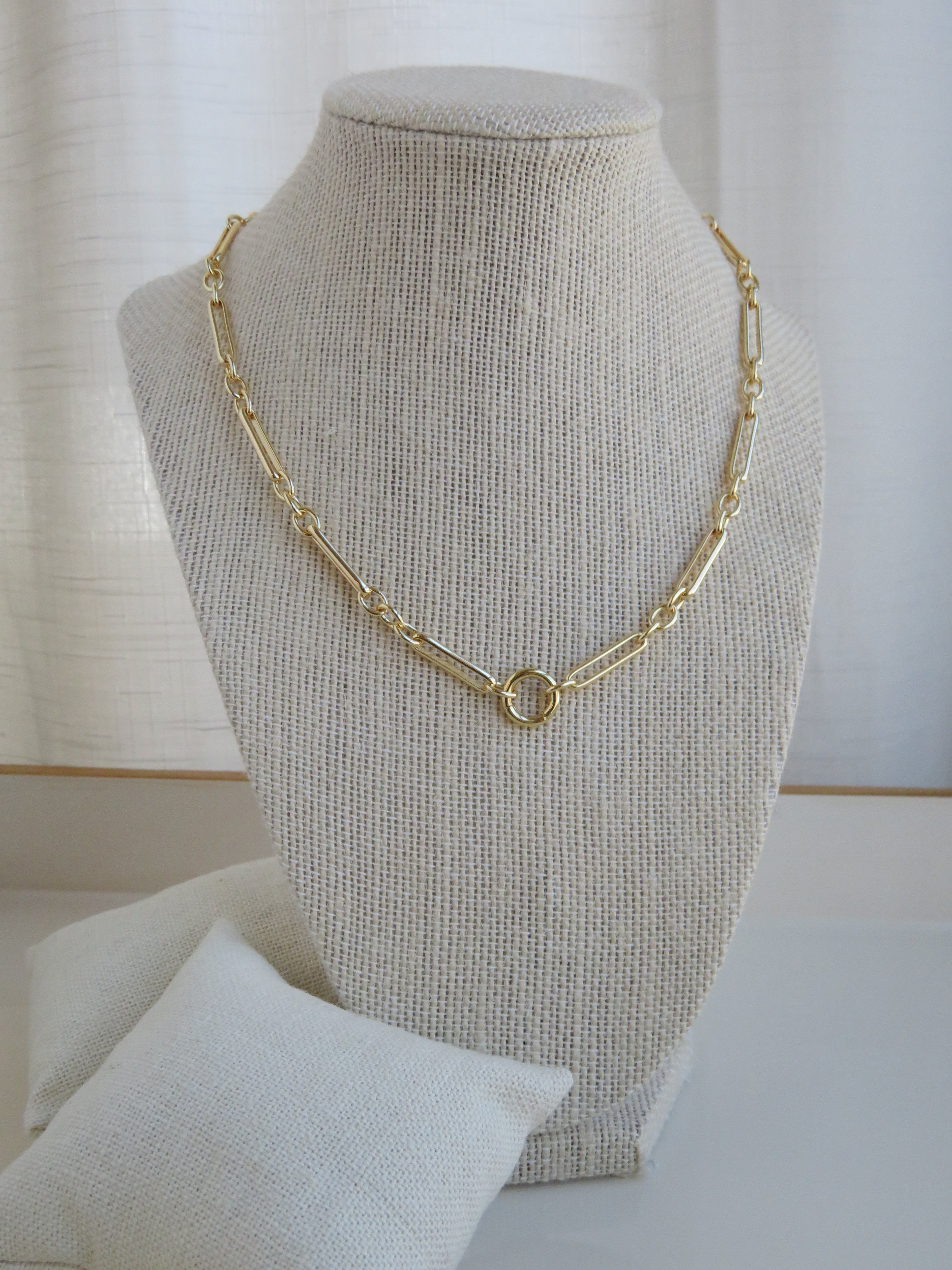 Figaro Charm Holder Necklace - Clicker Clasp - add charms