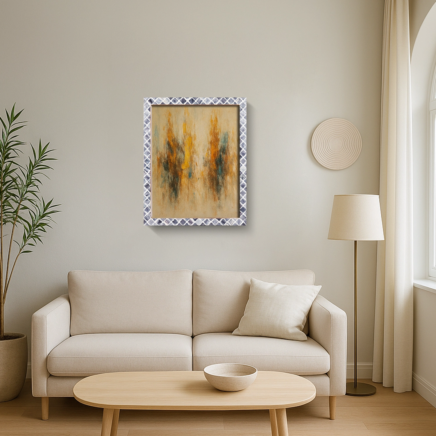 Poster Frames Moroccan Pattern Bone & Resin Inlay, Grey, 15 Sizes